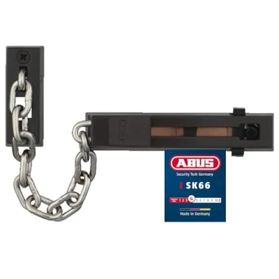 Immagine di ABUS Catena SK66 per porta d&#039;ingresso e d&#039;appartamento di sicurezza con bambini adatta porte chiusura sinistra destra Marrone