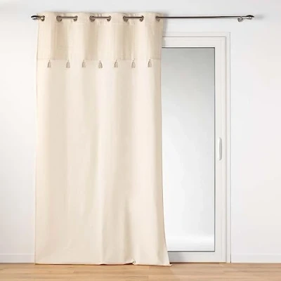 Immagine di Douceur d&#039;Intérieur Izigold Tenda con Occhielli, 140 x 240 cm, Cotone e Poliestere Bordo Metallizzato