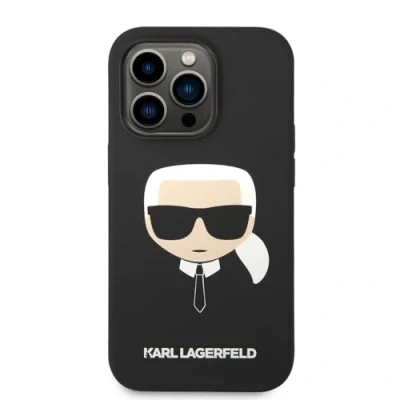 Immagine di KARL LAGERFELD KLHCP14XSLKHBK Custodia rigida in silicone per iPhone 14 Pro Max 6,7&quot;, colore: Nero