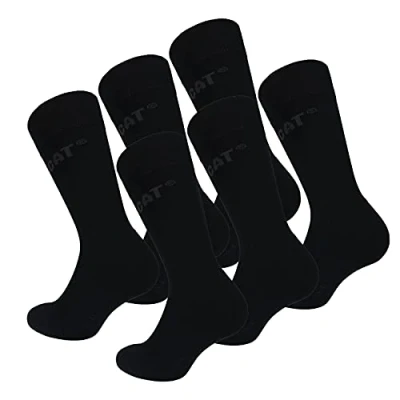Immagine di Caterpillar Comfort Socks 6 Paia di calze super comode, ottima qualità cotone, soletta, punta e tallone in spugna (Nero, 39 42)