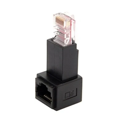 Immagine di CY 90 gradi fino ad angolo 8P8C FTP STP UTP Cat 5e maschio a femmina LAN Ethernet adattatore di estensione rete