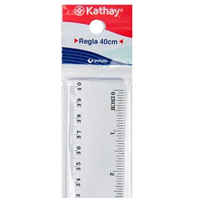 Immagine di Kathay 86420300 Righello in plastica, 40 cm, trasparente, perfetto per uso scolastico
