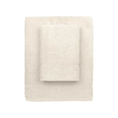 Immagine di zer0bed, Asciugamani Bagno Panna Avorio, Set 2 Bagno, Asciugamano Viso, Bidet, Tinta Unita, 100% cotone, pezzi