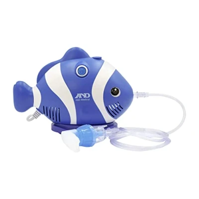 Immagine di A&amp;D Medical Nebulizzatore a compressore adatto ai bambini UN 019 per il trattamento di tosse e raffreddore, altre malattie respiratorie, Blu