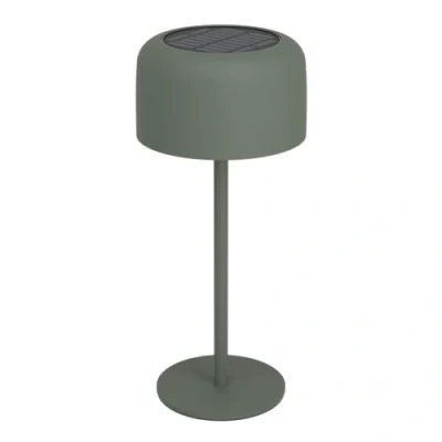 Immagine di EGLO lampada da tavolo a energia solare Roccanova, batteria, per esterni, touch dimmerabile in 3 livelli, balcone e giardino, acciaio verde, bianco caldo, IP44