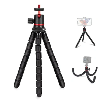 Immagine di GUNGY Treppiede Smartphone Flessibile Fotocamera Mini Cavalletto per Portatile Rotazione a 360 Compatibile con Cellulare Camera DSLR Gopro