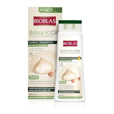 Immagine di Shampoo all&#039;aglio 500 ml Bioblas, inodore, anti perdita di capelli donne e uomini
