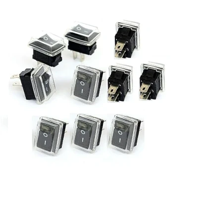 Immagine di Switian 10 interruttori a levetta, 3 A, 250 V/6 125 V AC, 2 pin, I/O, mini interruttore per barca, elettrodomestici, colore nero