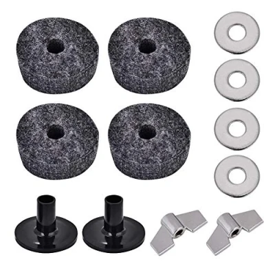 Immagine di manicotto per piatti a tamburo, 2 pezzi + 4 cm tamburo rondella in feltro dadi ad ala metallo Pad Set