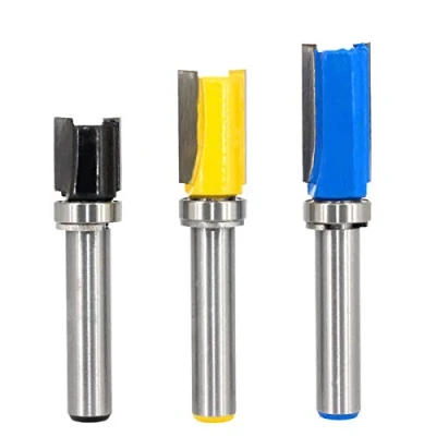 Immagine di Saipor 3 frese per scanalature con codolo da 8 mm, legno, router, fresa fresatura trimm carving Tool