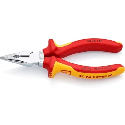 Immagine di Knipex Pinza Universale con Testa a Punta Cromata, Isolati Manici Rivestiti in Materiale Bicomponente, Collaudati Vde 145 Mm 08 26