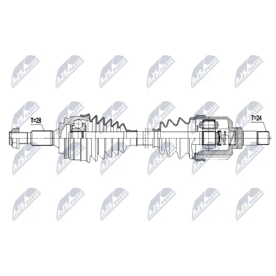 Immagine di NTY NPW CT 146 Albero motore / Semiasse Assale anteriore Sx 685mm Cambio manuale a 6 marce