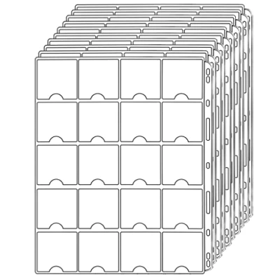 Immagine di Uncle Paul Pagine tascabili per Monete da 5x5 cm (2 &quot;x2) Lancia Portamonete Standard a 9 Fori Raccolta 20 Tasche la Maggior Parte delle Dimensioni CS38