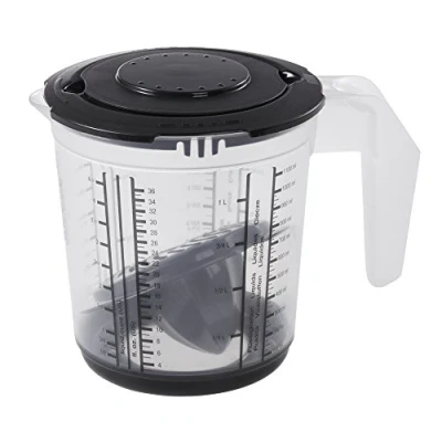 Immagine di keeeper Caraffa Graduata 4 in 1, Con Paraschizzi, Spremiagrumi e Sistema Antiscivolo, 1 L, Matteo, Grigio Grafite