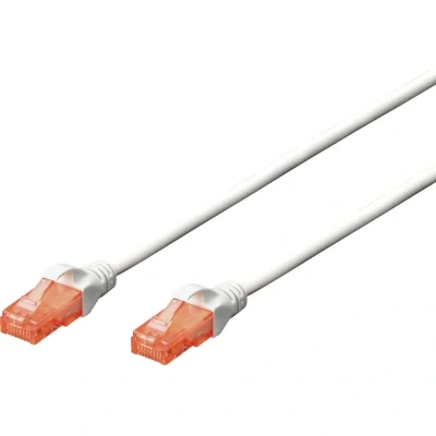 Immagine di Digitus DK 1617 030/WH RJ45 cavo di rete, patch CAT 6 U/UTP 3.00 m Bianco con protezione 1 pz.