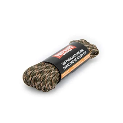 Immagine di TUFF ROPE® Paracord 550 (nylon) 4 mm La Corda forte resistente agli strappi e durevole 7 fili multiuso per esterni, casa giardino in qualità premium (mimetico, 30)