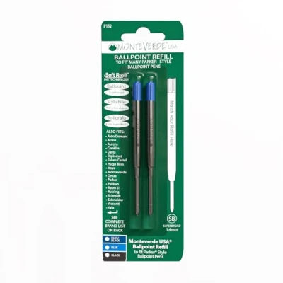 Immagine di Refill a Sfera Soft Monteverde (Parker) Superbroad Blue 2 Pc