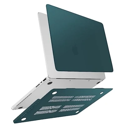 Immagine di ZYB Custodia per MacBook Pro 16 Pollici 2024 2023 2021 M4 M3 M2 M1 Pro/Max Modello A3186 A3403 A2991 A2780 A2485, Case Cover Copertina Rigida Ultra Sottile, Deep Teal