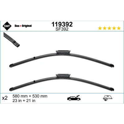 Immagine di Spazzola tergi Swf Visioflex 119392 anteriore Senza telaio RENAULT: Kangoo II / Grand Kangoo, Express