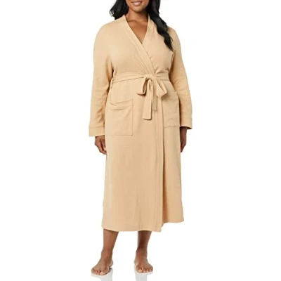 Immagine di Amazon Essentials Accappatoio Leggero A Nido d&#039;Ape Tutta Lunghezza (Taglie Forti Disponibili) Donna, Cammello Chiaro, S