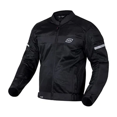 Immagine di OZONE Moto Dart Giacca da Uomo Tessile Protezioni per Gomiti e Spalle Elementi Riflettenti Pannelli in Rete 4 Tasche