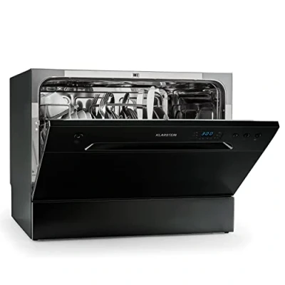 Immagine di Klarstein Lavastoviglie 8 Coperti, Libera Installazione Silenziosa con 6 Programmi di Lavaggio, Mini da Tavolo Compatta e Facile Installare, Piccola Perfetta per Spazi Ridotti