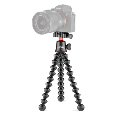 Immagine di JOBY GorillaPod 3K Pro Kit, Treppiede Professionale Flessibile in Alluminio con Testa a Sfera, Piastra QR, Made Italy, per Fotocamera CSC/Mirrorless Premium, Portata 3 kg, J91566 BWW