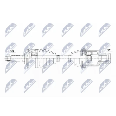 Immagine di NTY NPW FR 090 Albero motore / Semiasse Assale anteriore Dx 565 Cambio manuale, Trasmissione automatica FORD: Ranger Mk3