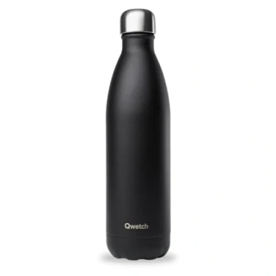 Immagine di Qwetch Bottiglia termica nera 750 ml Borraccia Nomade in acciaio inox 24 ore freddo e 12 caldo impermeabile, senza BPA riutilizzabile