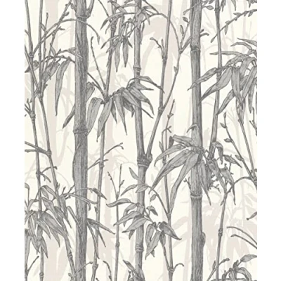 Immagine di Rasch Florentine III 484830 Carta da parati in tessuto non (Botanical) grigio bianco, 10,05 m x 0,53