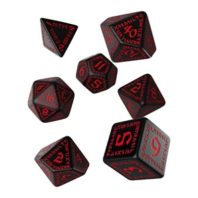Immagine di Q workshop Set Dadi Runici Nero, Rosso
