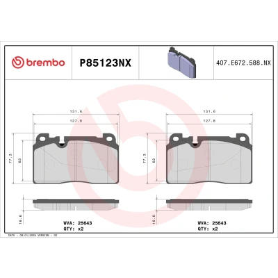Immagine di BREMBO Kit pastiglie freno predisposto per visualizzazione avviso usura P85123NX