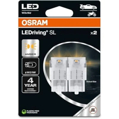 Immagine di OSRAM LEDriving® SL, ≜ W21W, giallo, lampade di segnalazione a LED, solo fuoristrada, non omologati ECE, doppio blister