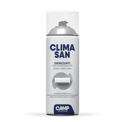 Immagine di CAMP CLIMASAN IGIENIZZANTE, Trattamento per Climatizzatori di Casa e Auto, a Base Alcool, Purifica l&#039;aria Elimina i Cattivi Odori