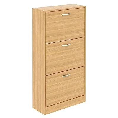 Immagine di Vida Designs B01MA2ZVF4.FR.VC Scarpiera con 3 cassetti, in Legno di Pino, ingegnerizzato, 24D x 60W 118H centimetres