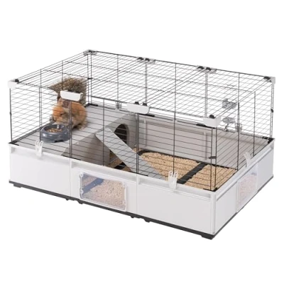 Immagine di Ferplast Gabbia per Conigli, MODULAR 2 Porcellini d&#039;India, Modulabile, Estensibile, Accessori inclusi, Facile Pulizia, 109 x 72 h 56 cm