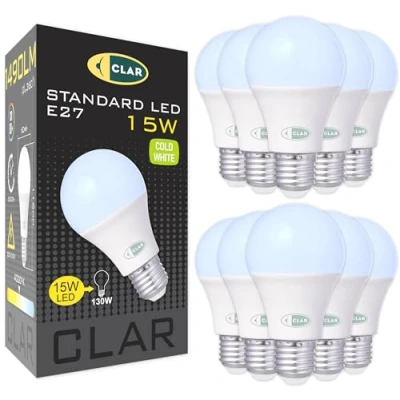 Immagine di CLAR Lampadine LED E27 Luce Fredda, Lampadina E27, Lampade LED, 15W (Pack 10)