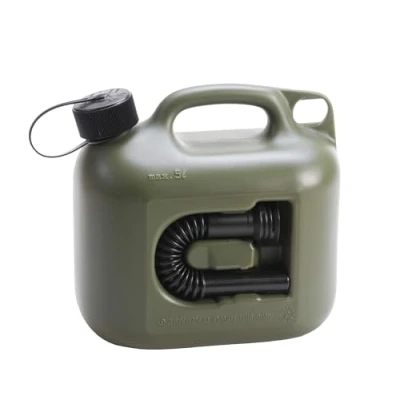 Immagine di Hünersdorff Tanica per carburante, professionale, 5 l, benzina, diesel e altre merci pericolose, approvazione ONU, Made in Germany, produzione certificata TÜV, verde oliva