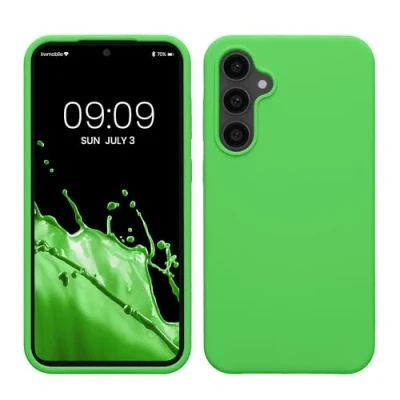 Immagine di kwmobile Cover per Samsung Galaxy S23 FE Custodia Back Case Smartphone in Silicone TPU Protezione Gommata verde lime