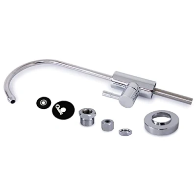 Immagine di smardy Rubinetto in Ottone Cromato con Adattatore da 3/8 di pollice per Tubi 1/4&quot; e 3/8&quot; Filtri dell&#039;Acqua Potabile Osmosi Inversa RO