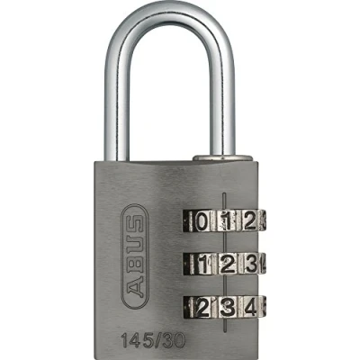 Immagine di ABUS Lucchetto a combinazione 145/30 Titanio per bagagli, armadietti e molto altro. in alluminio codice numerico regolabile individualmente livello di sicurezza 3