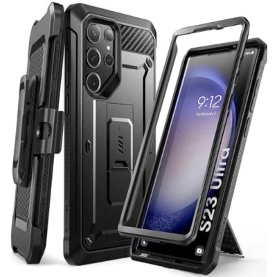 Immagine di SUPCASE custodia Unicorn Beetle Pro Series per Samsung Galaxy S23 Ultra 5g (versione 2023), robusta a doppio strato e con cavalletto senza pellicola protettiva (nero)