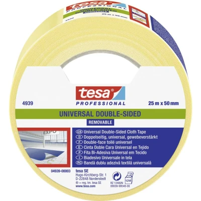 Immagine di tesa UNIVERSAL REMOVABLE 04939 00003 11 Nastro per posa pavimentazioni e tappeti tesa® Professional Bianco (L x L) 25 m 50 mm 1 pz.
