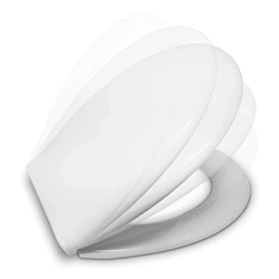 Immagine di ESTOLI COPRIWATER Sedile WC Compatibile Chiusura Ammortizzata Forma O Universale Cerniera Regolabile Soft Close Facile Pulizia E Installazione Ultra Resistente Bianco 43 x 36 5,5 cm