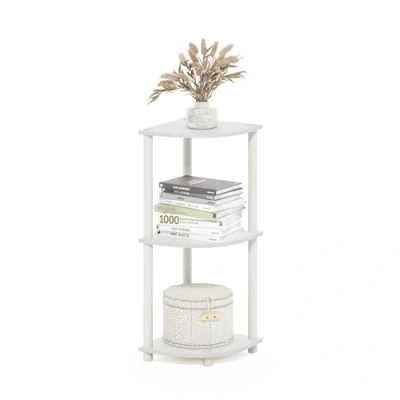 Immagine di Furinno Turn N Tube Scaffale multiuso espositore angolare a 3 livelli, Bianco/Bianco