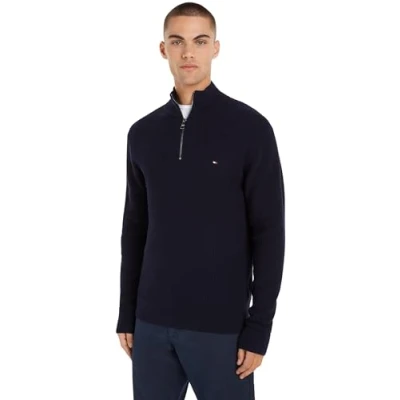 Immagine di Tommy Hilfiger Structure ZIP MOCK Maglione, Uomo, Taglia: 3XL, Blau