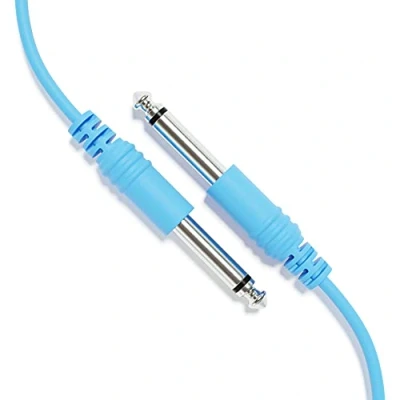 Immagine di ExcelValley 1 Pack Cavo per Chitarra Strumento Mono Patch Guida TS 6,35mm 1/4&quot; [Blu 60cm 24&quot;]