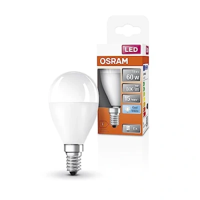 Immagine di OSRAM Lampada LED Classic P60 Star per la presa E14, forma a goccia, fr, 806 lumen, bianco freddo, 4000k, sostituzione lampadine da 60w convenzionali, non dimmerabile, pacchetto 6