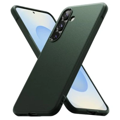 Immagine di Ringke Onyx Compatibile con Cover Samsung Galaxy S25, Custodia Calza Perfettamente Antiscivolo Anti Impronte Graffio Resistente Dark Green