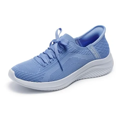 Immagine di Skechers Ultra Flex 3.0 Brilliant Path, Sneaker Donna, Periwinkle Knit Pink Trim, 40 EU